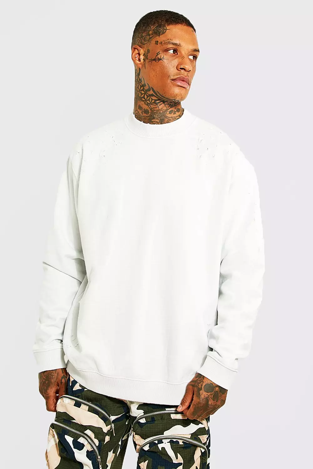 Mens shop distressed sweatshirt